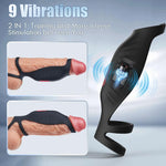 Semen Sentry - 9 Vibrating Cock Ring and Penis Sleeve 2 IN 1 Male Vibrator for Couples - Sexdoll.Sex