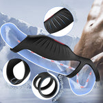 Semen Sentry - 9 Vibrating Cock Ring and Penis Sleeve 2 IN 1 Male Vibrator for Couples - Sexdoll.Sex