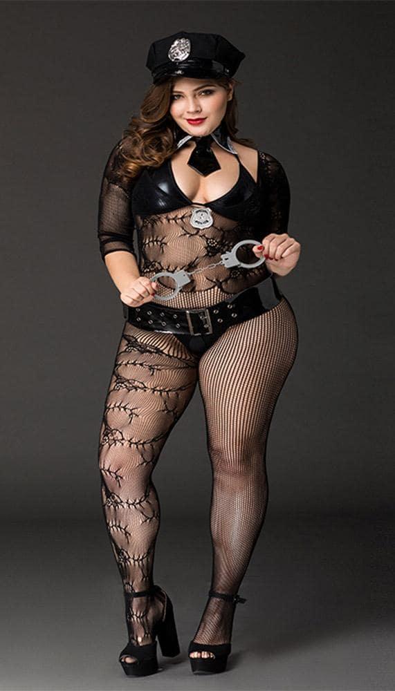 Sexy and Cuffed - Bodystocking Police Costume - Sexdoll.Sex