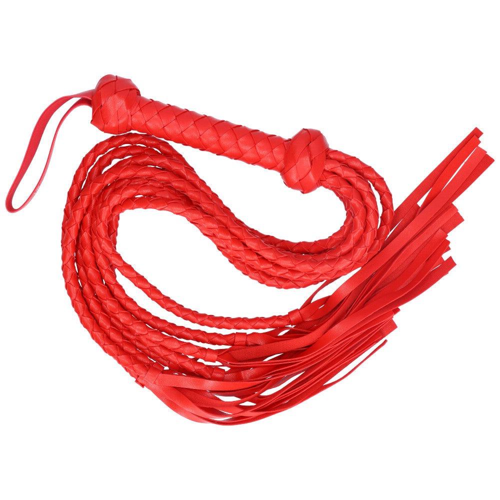 Sexy Red Braided Faux Leather Flogger - Sexdoll.Sex