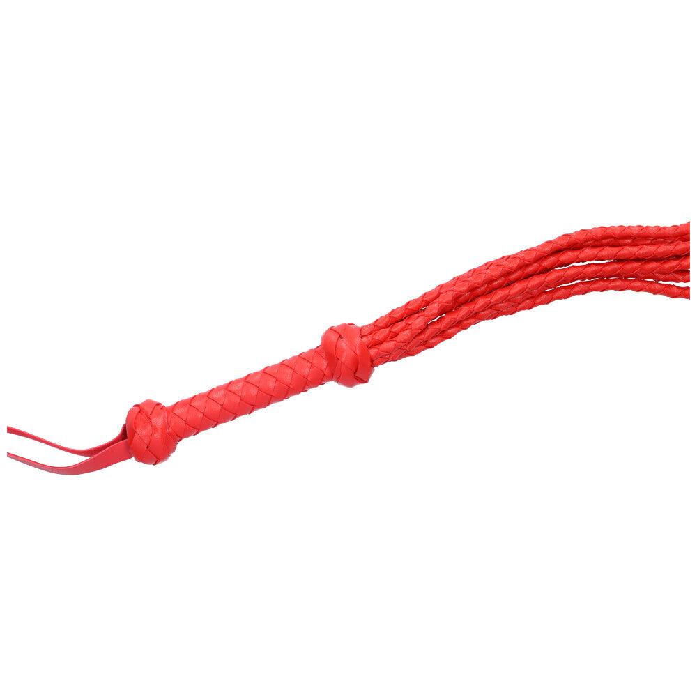 Sexy Red Braided Faux Leather Flogger - Sexdoll.Sex