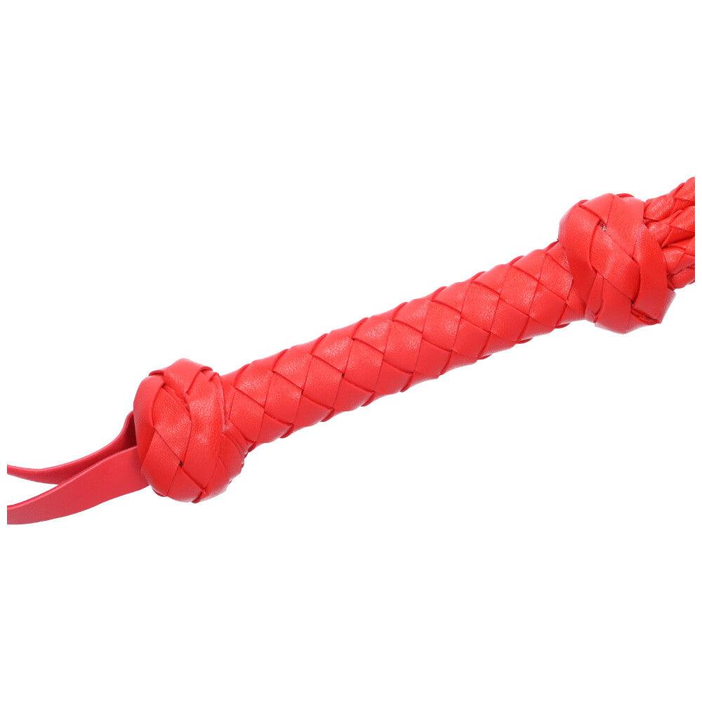 Sexy Red Braided Faux Leather Flogger - Sexdoll.Sex