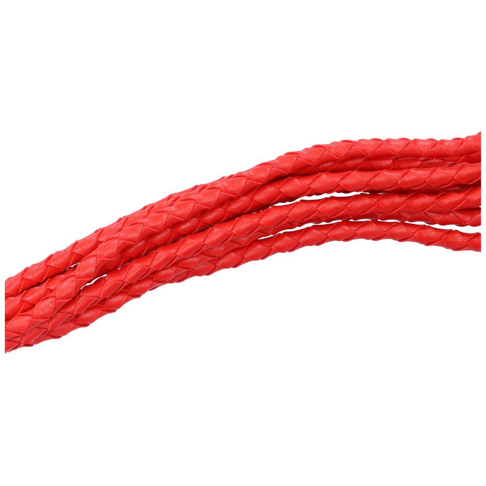 Sexy Red Braided Faux Leather Flogger - Sexdoll.Sex