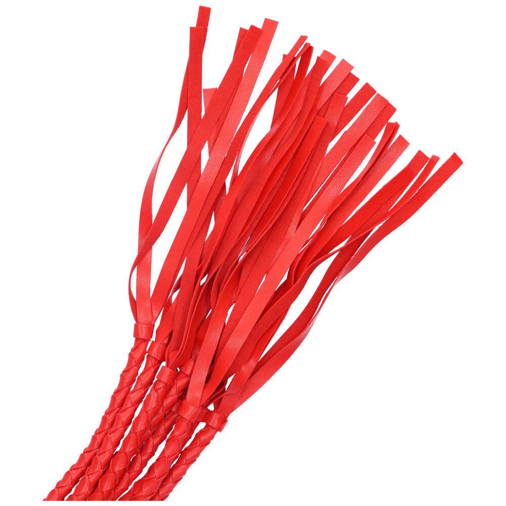 Sexy Red Braided Faux Leather Flogger - Sexdoll.Sex