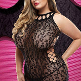 Sheer Leopard Print Mini Dress - Sexdoll.Sex