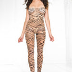 Sheer Tiger Print Bodystocking - One Size Available - Sexdoll.Sex