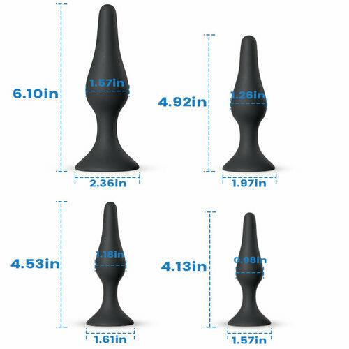 Silicone Anal Plugs Beginners Starter Set for Trainer 4 Piece Set - Sexdoll.Sex