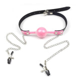 Silicone Ball Gag & Nipple Clamps - Sexdoll.Sex