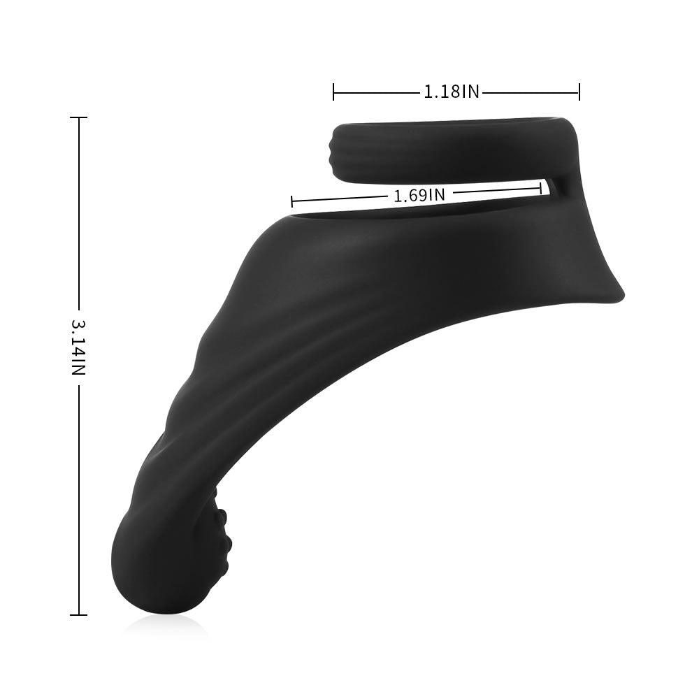 Silicone Erection Enhancing Dual Dick Ring with Taint Teaser - Boost Your Pleasure - Sexdoll.Sex