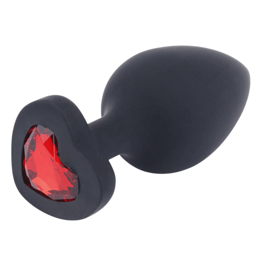 Silicone Heart Jeweled Anal Plug - 3 Sizes Available! - Sexdoll.Sex