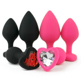 Silicone Heart Jeweled Anal Plug - 3 Sizes Available! - Sexdoll.Sex