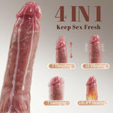 Small Glans Thick Shaft Big Ball 7 Thrusting Swinging 10 Vibrating Heating Lifelike Dildo 8.66 Inch - Sexdoll.Sex