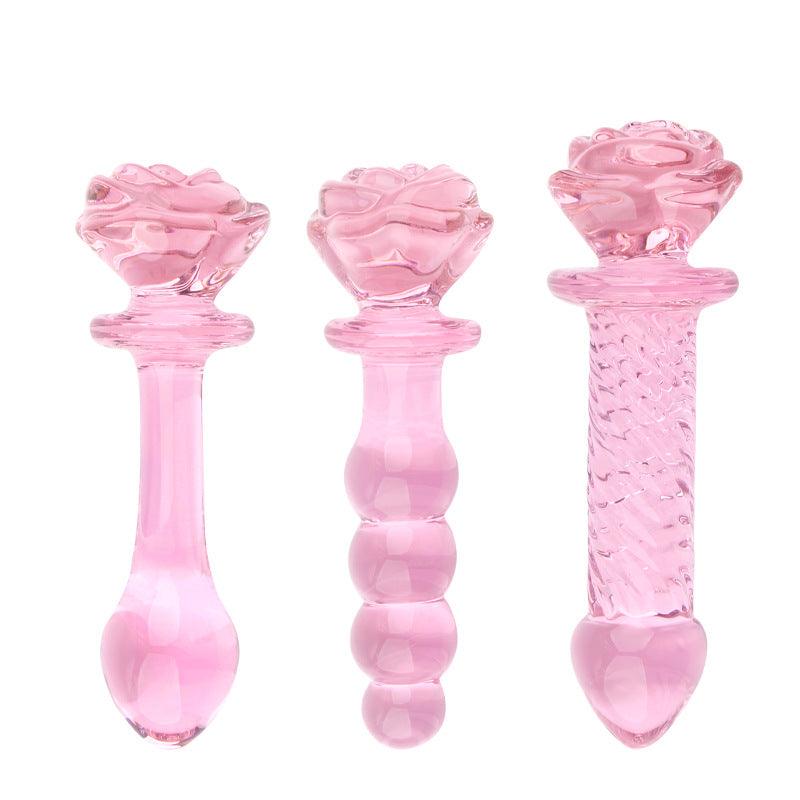 Smooth Glass Rose Anal Plug - Sexdoll.Sex