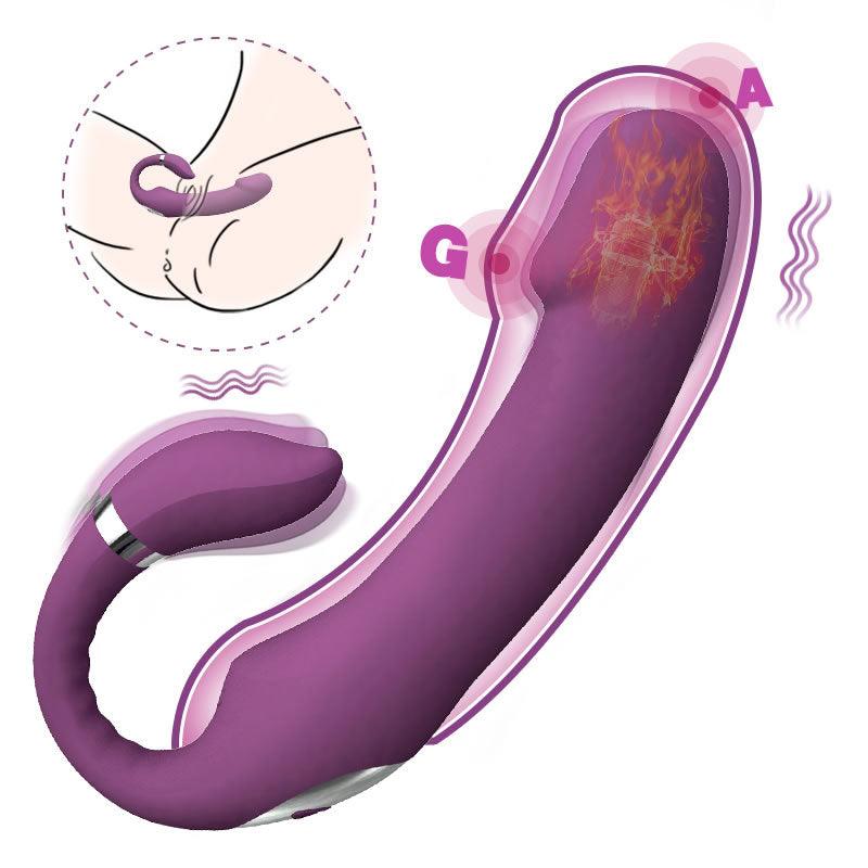 Sophia-3 IN 1 Heating Purple Vibrator Clit Rubbing Massager - Sexdoll.Sex