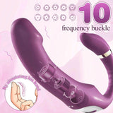 Sophia-3 IN 1 Heating Purple Vibrator Clit Rubbing Massager - Sexdoll.Sex