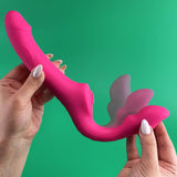 Soul kiss Air pulse tongue remote control strapless strap-on - Sexdoll.Sex