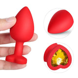 Sparkling Gems: Red Gem Blue Silicone Butt Plug 3-Piece Set - Sexdoll.Sex