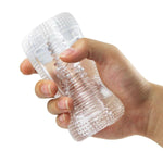 Super Stretchy Clear Ribbed Male Masturbator - Sexdoll.Sex