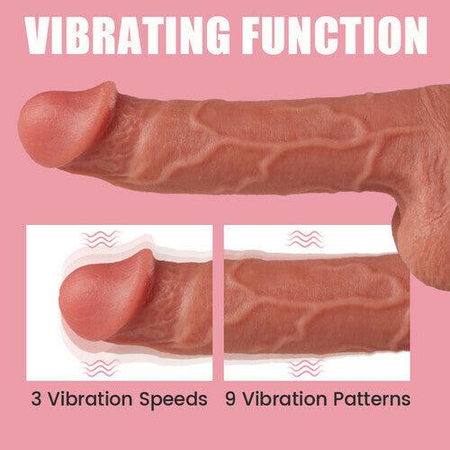 Tatum Higher Frequency Pulsing Thrusts Vibrations 3 Speeds 9 Modes Beginner-friendly Lifelike Dildo 8.66 Inch - Sexdoll.Sex