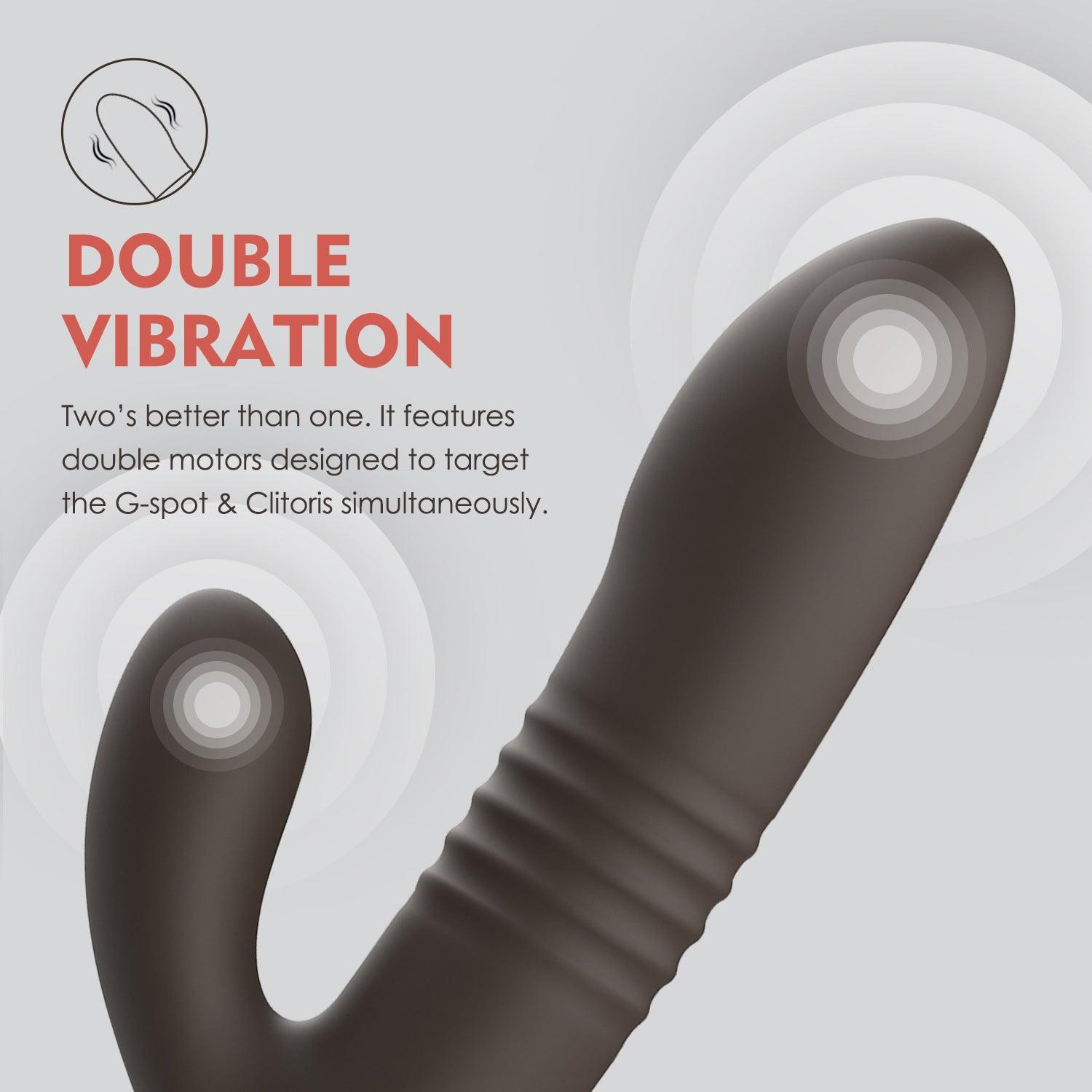 The Coelho - Telescopic Thrusting Silicone Rabbit Vibe with Charging Stand - Sexdoll.Sex