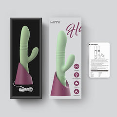 The Coelho - Telescopic Thrusting Silicone Rabbit Vibe with Charging Stand - Sexdoll.Sex