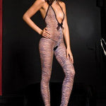 Tiger Print Bodystocking - One Size Available - Sexdoll.Sex