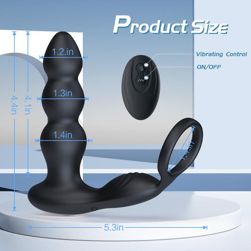 Torne 3 Beads Prostate Massager - 10 Vibrating Butt Plug with Cock Ring - Sexdoll.Sex