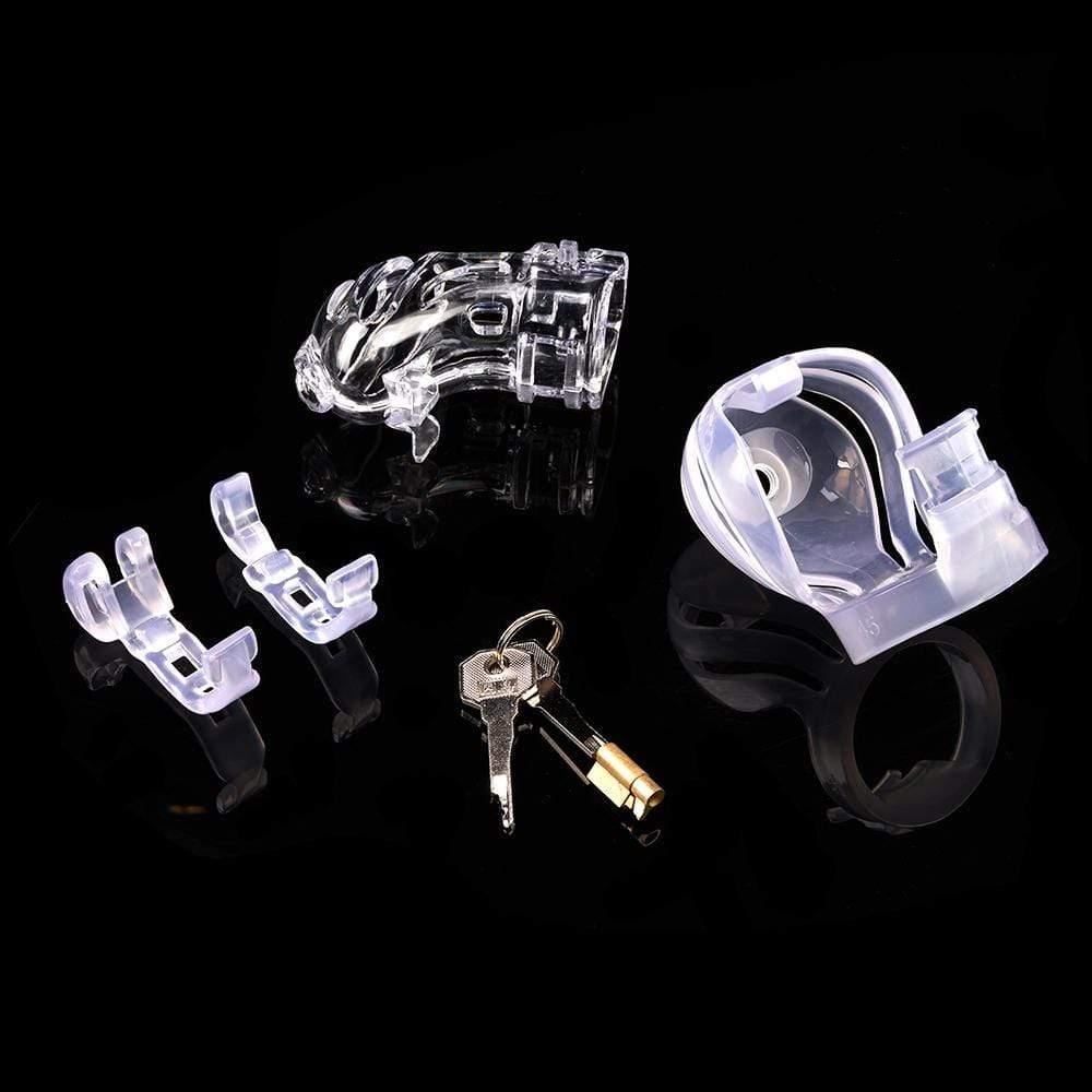 Transparent Air-Permeable Lockable Slave Safe Chastity Cage - Sexdoll.Sex