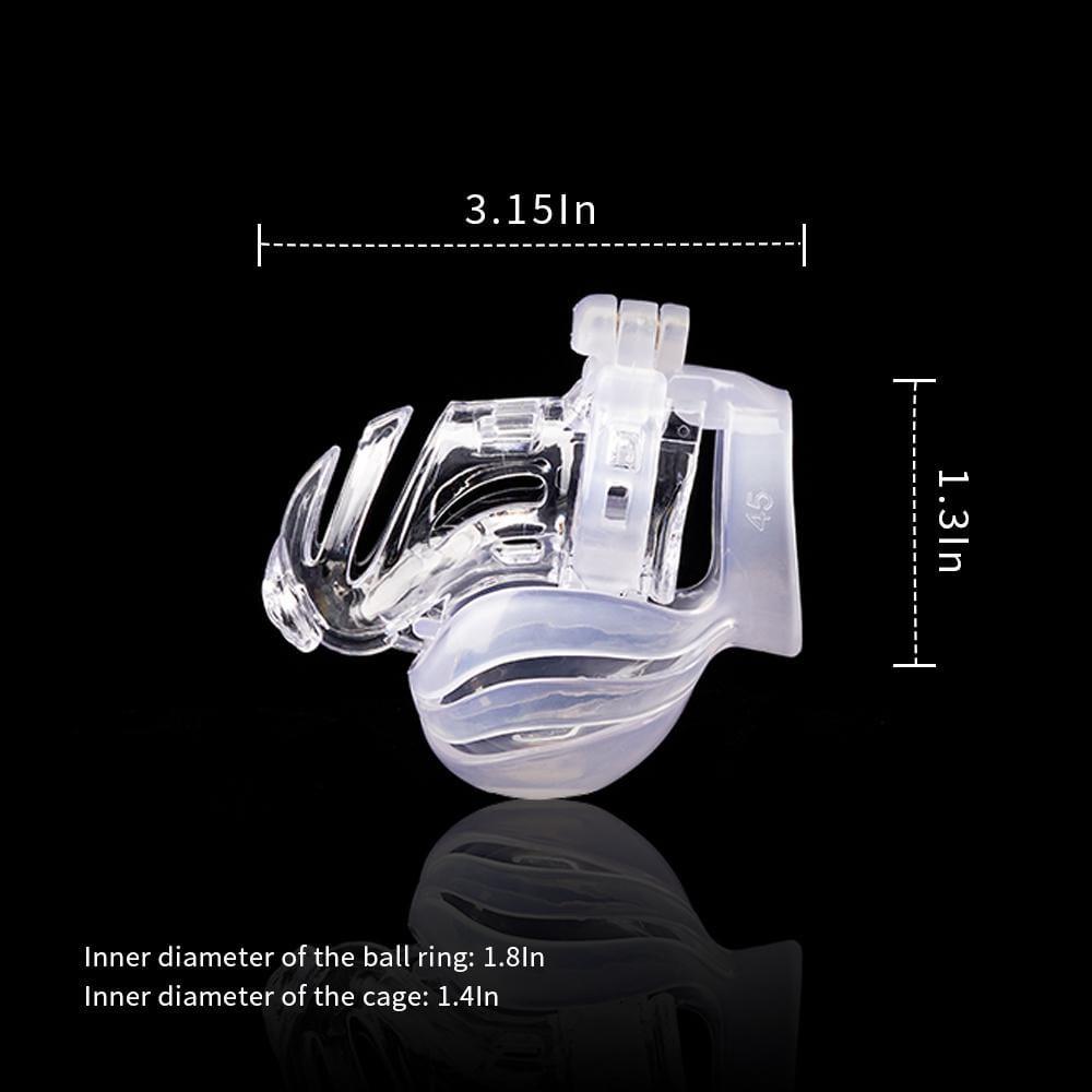 Transparent Air-Permeable Lockable Slave Safe Chastity Cage - Sexdoll.Sex