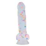 Transparent Silicone Dildo with Colored Spots 8.07 Inch - Sexdoll.Sex