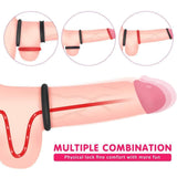 Upgrade Your Pleasure: 1.5-Inch Black & Red Cock Ring Set - Sexdoll.Sex