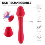 Upgraded Rose Clitoral Licking G Spot Vibrator - 2-in-1 Dual Stimulation - Sexdoll.Sex