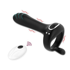 Vibrating Silicone C-ring with G-Spot Stimulator & Ball Tickler - Sexdoll.Sex