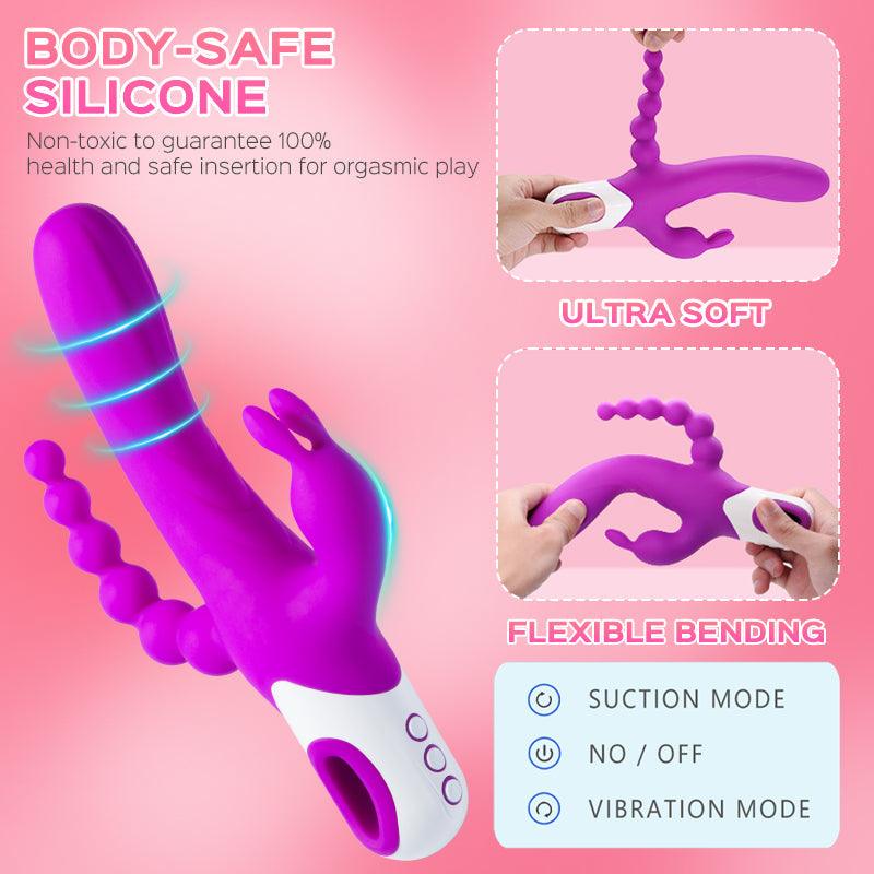 Violet Sonata - Triple Rabbit Vibrator with Anal Beads - Sexdoll.Sex