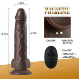 Warren 6 Thrusting 10 Vibrating Rotating Lifelike Dildo 8.7 Inch with Suction Cup - Sexdoll.Sex