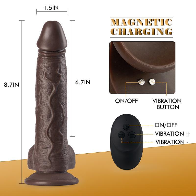 Warren 6 Thrusting 10 Vibrating Rotating Lifelike Dildo 8.7 Inch with Suction Cup - Sexdoll.Sex