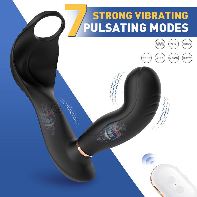 Wild Bill 7 Vibrating 7 Pulsating Balls Cock Ring Prostate Anal Massager - Sexdoll.Sex