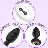 Wireless Rotating & Rim Job Anal Plug - Sexdoll.Sex